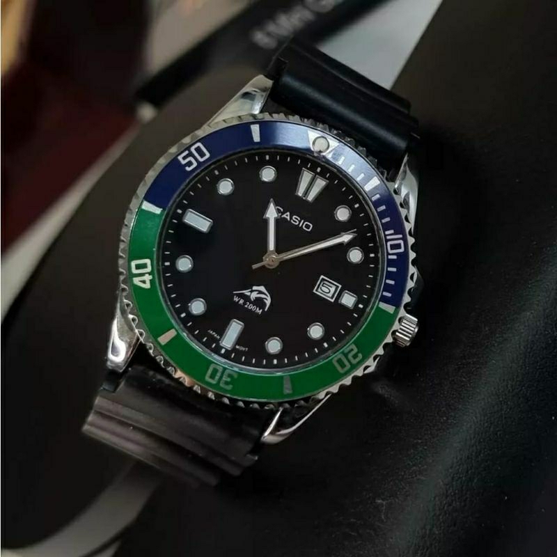 Terviral Jam Tangan Casio Rubber Stainliss Submariner Terlaris Bahan Case Terlaris