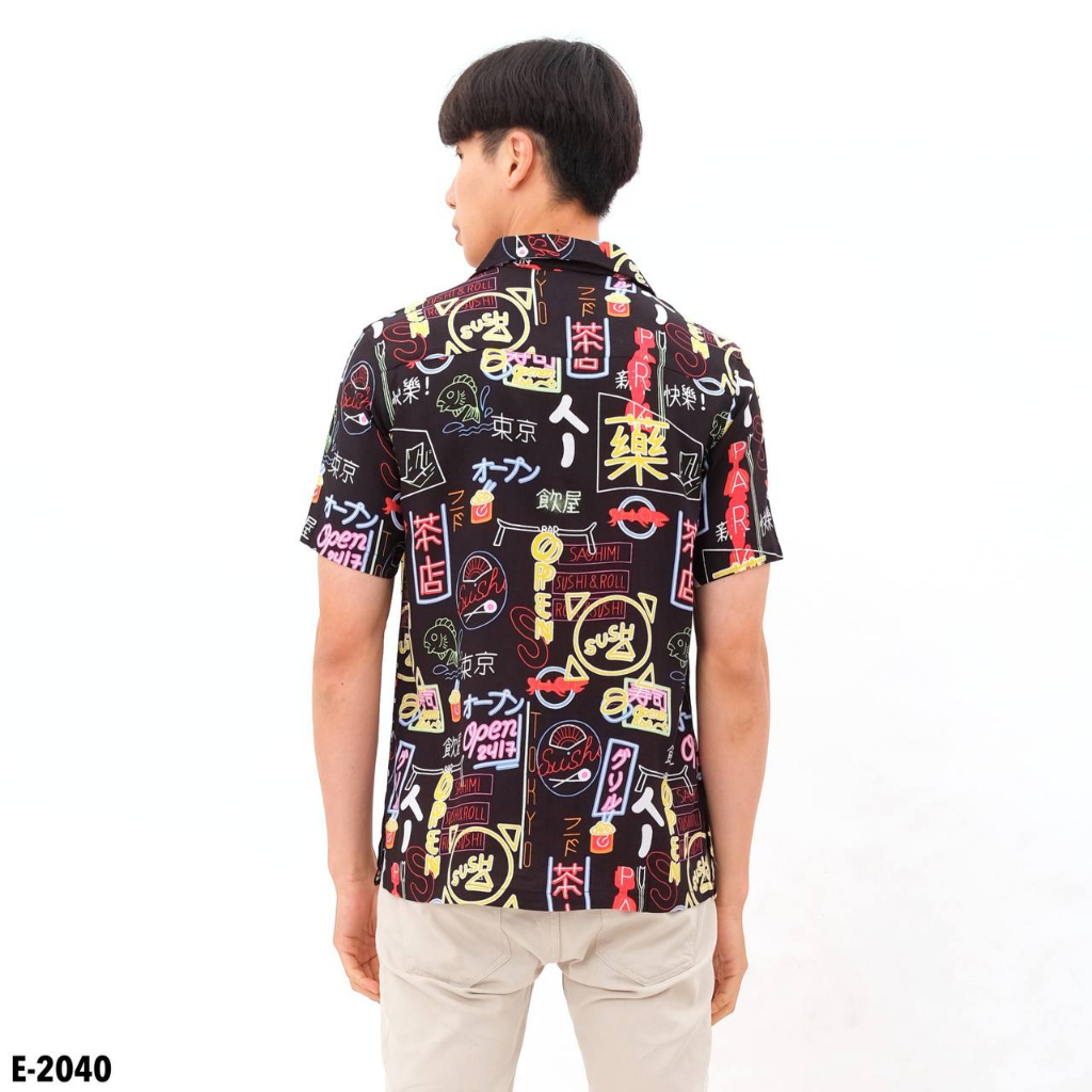 Kemeja Pantai Pria Printing Full print Motif Hawai Abstrak Aloha Shirt Kameja Casual Pria Lengan Pendek