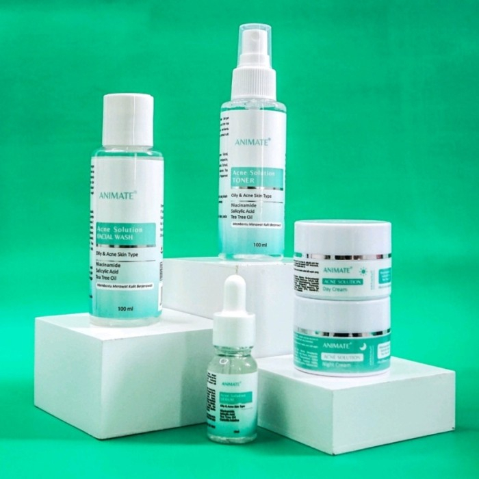 ANIMATE ACNE SOLUTION SERIES 5 IN 1 ORIGINAL PAKET SKINCARE JERAWAT