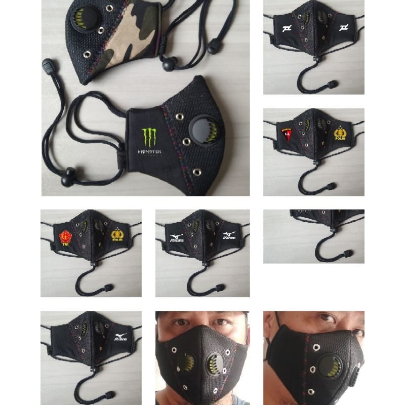 Masker kain Tomo Sport Double respirator tali adjuster