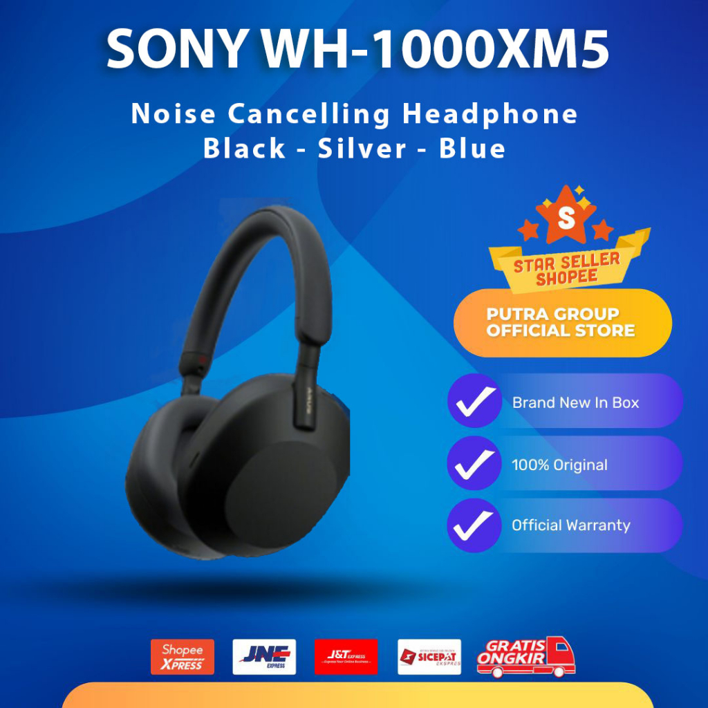 SONY WH-1000XM5 Black Wireless Noise Cancelling Headphone / WH1000XM5