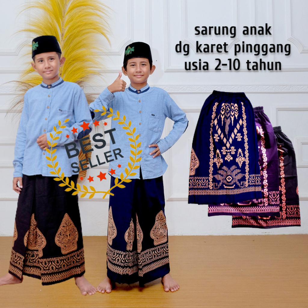 SARUNG INSTAN ANAK USIA 2-10 TAHUN / SARUNG INSTAN MOTIF BATIK / SARUNG INSTAN ANAK LAKI LAKI MODEL 