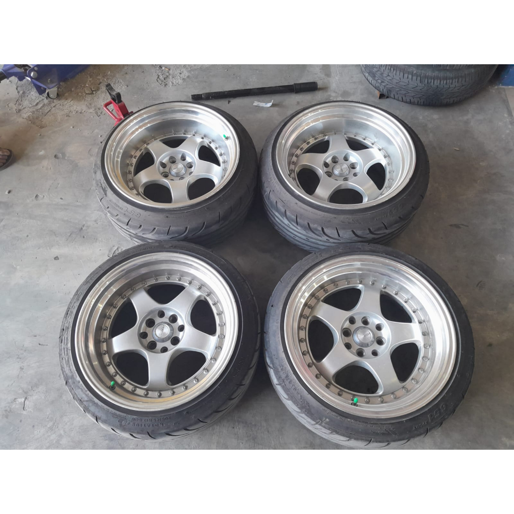 Velg Mobil Bekas Work Meister Celong Ring 17 Lebar 8,5/10 Lobang Baut 4x100-114 Et 10-15 Ban 205 45 