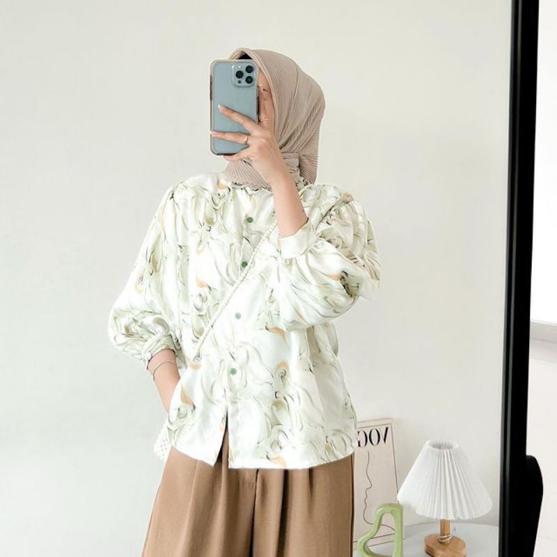 MARBLE PUFFY BLOUSE