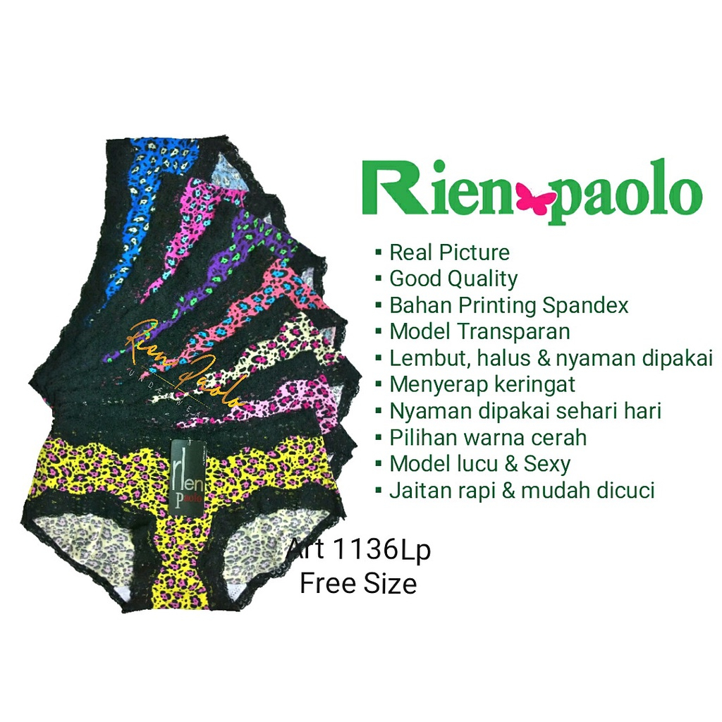 Celana Dalam Wanita Sexy Hot CD Motif Leopard Spandex Renda Premium 1136be