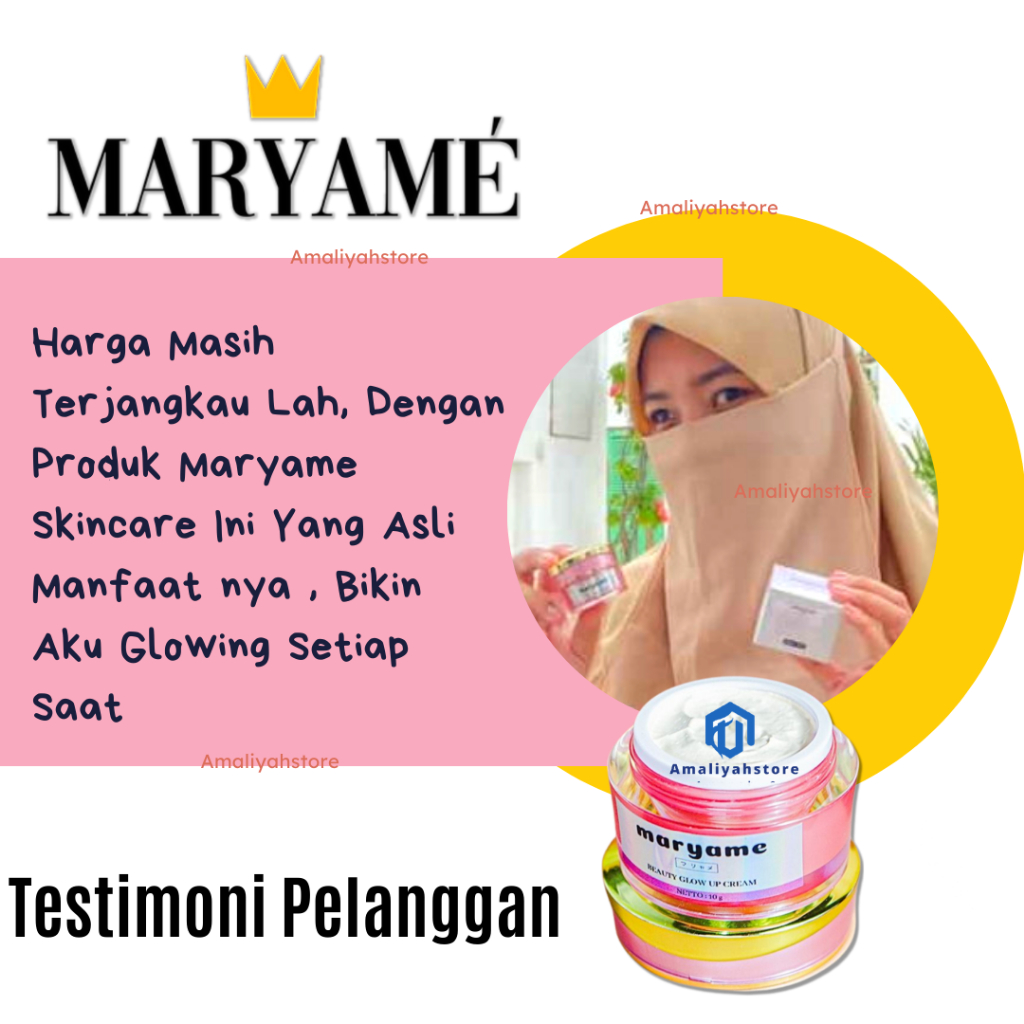 Maryame Beauty Glow Up Cream Skincare Pemutih Wajah Dan Penghilang Bekas Jerawat Anti Flek Hitam Cepat Glowing Permanen 100% Ori