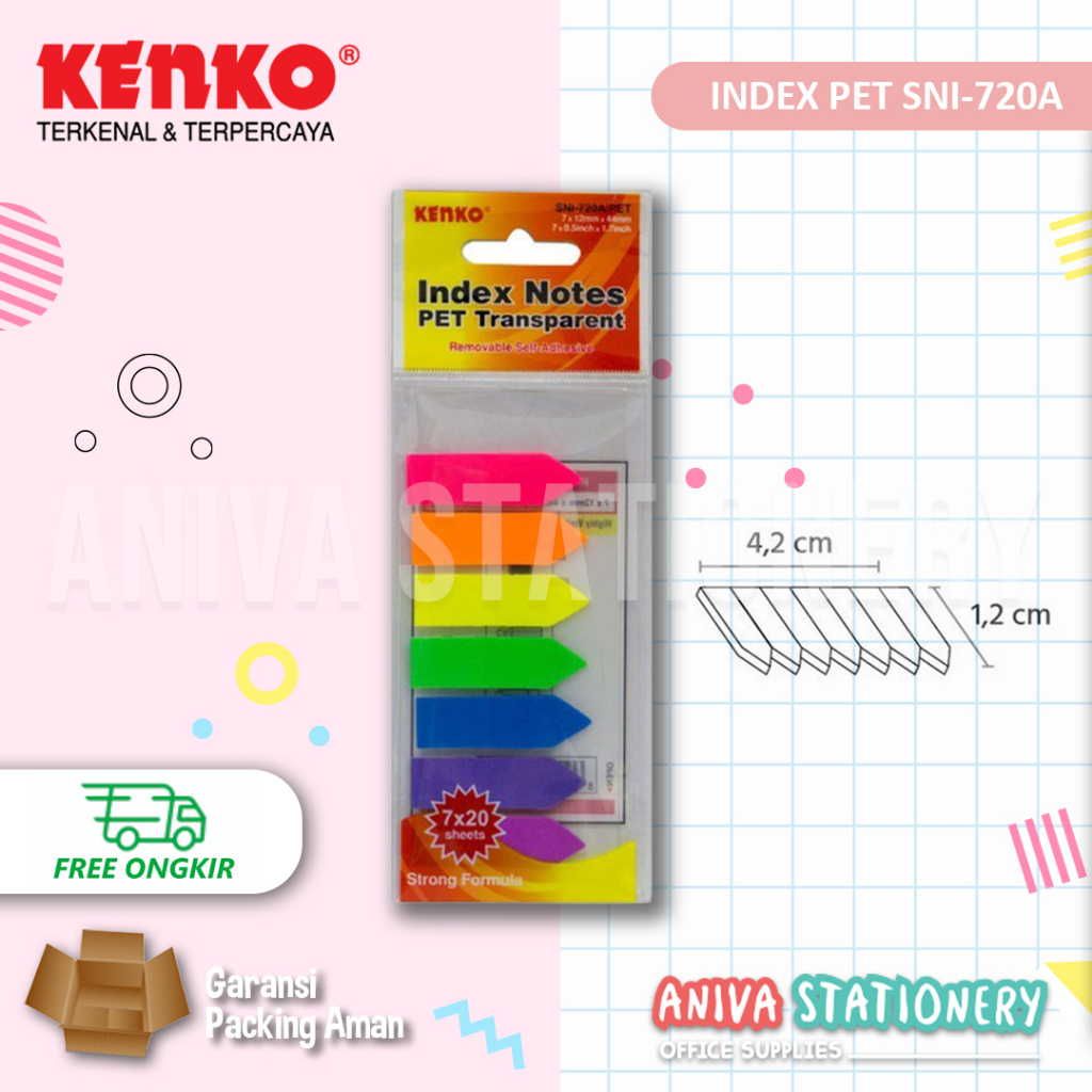 

KENKO STICKY NOTE SNI-720A INDEX PANAH ARROW NOTES PET TRANSPARENT