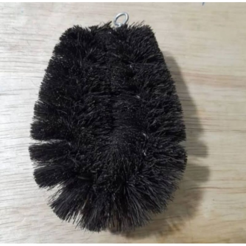 Sikat Lantai Kamar Mandi Oval Khas Bangka Asli Original Ijuk Hitam Sabut Kelapa Kuning