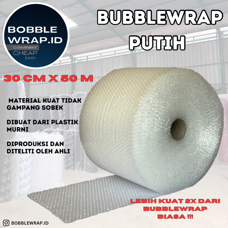 

Bubble Wrap SIP roll 30cm x 50m 2,7 kg (Tangerang, Karawaci,PUTIH)