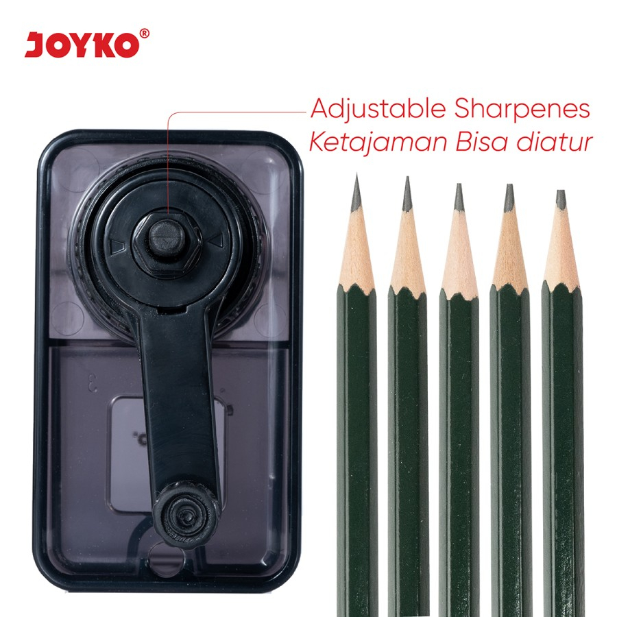 Sharpener Serutan Rautan Pensil Meja Putar Joyko A-168