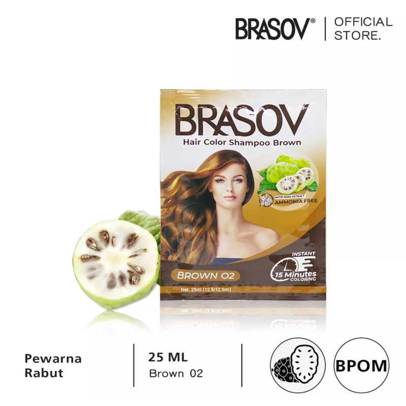 BRASOV Shampoo Pewarna Rambut Extra Nino 1 Sachet Hair Color Shampoo BPOM XX-CT Coklat dan hitam