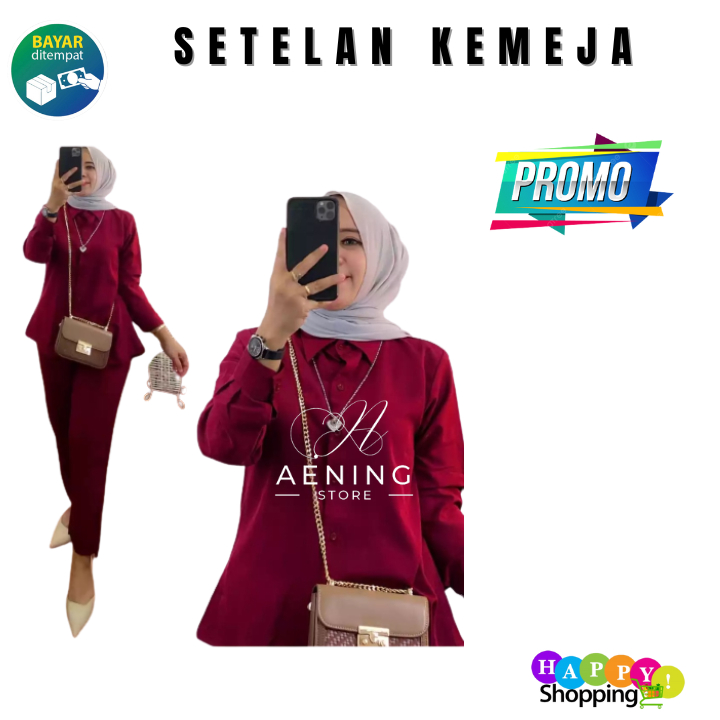 SETELAN KEMEJA POLOS / SETELAN WANITA POLOS PREMIUM / SETCEL WANITA POLOS / SETELAN KEMEJA POLOS WAN