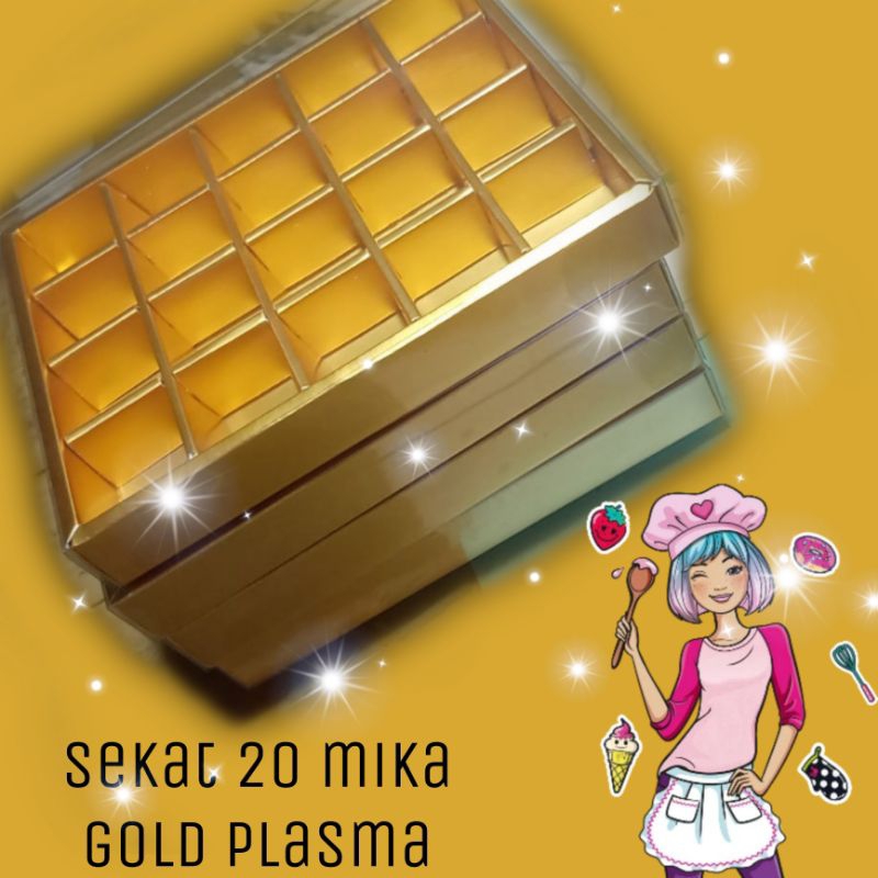 

khusus promo warna di kirim random hot box sekat 20 - kotak box sekat chocolate nastar mochi praline sekat 20