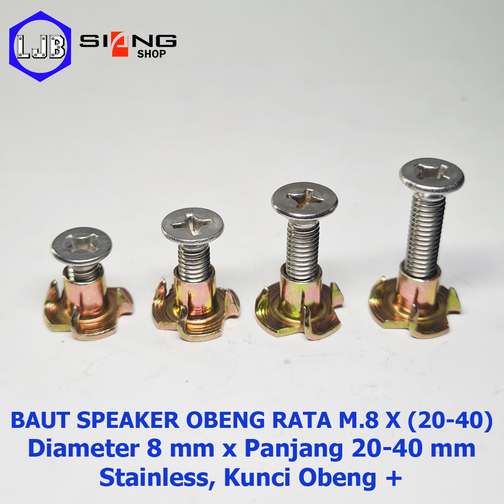 Baut Speaker Cakar JF M8 Stainless panjang 20 sd 40mm Mur Cakar