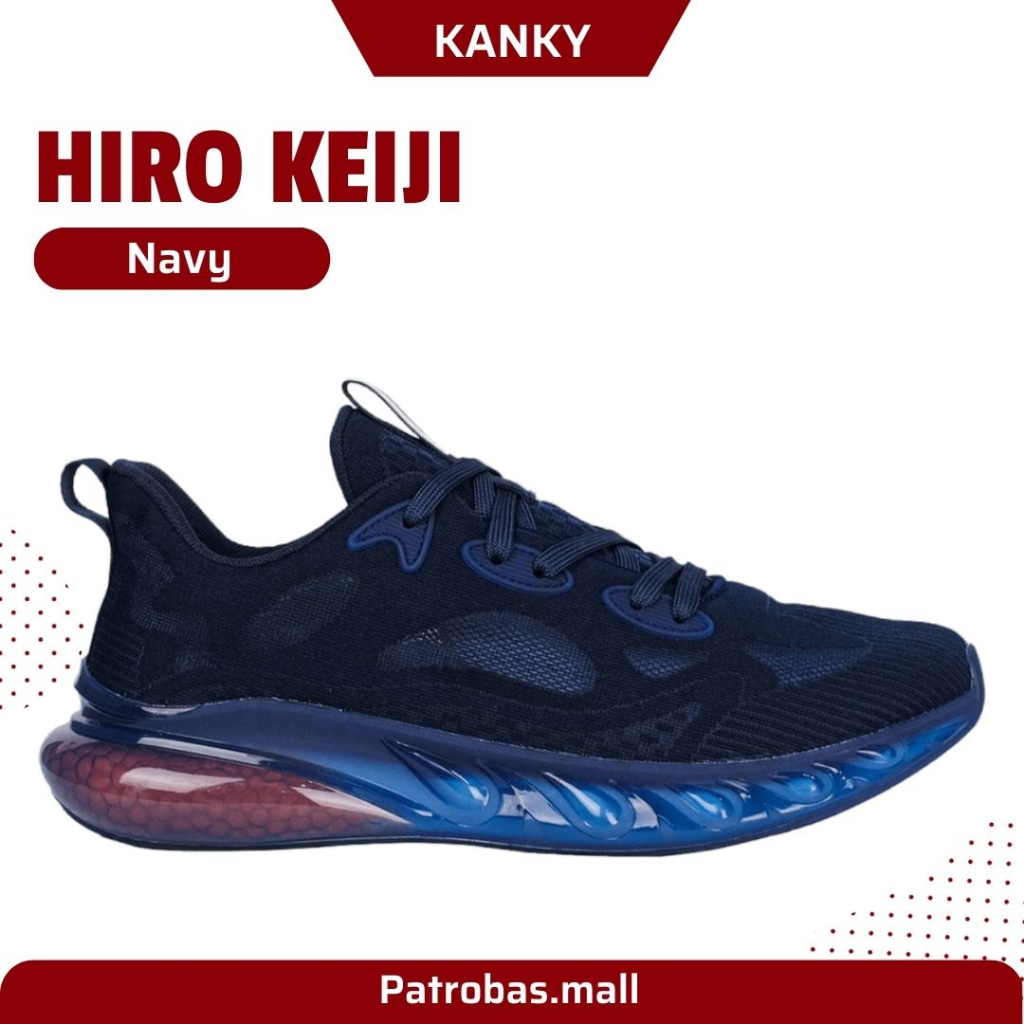 KANKY HIRO KEIJI Navy Original - Sepatu Sneakers Casual Sport Sekolah Pria Dewasa Biru