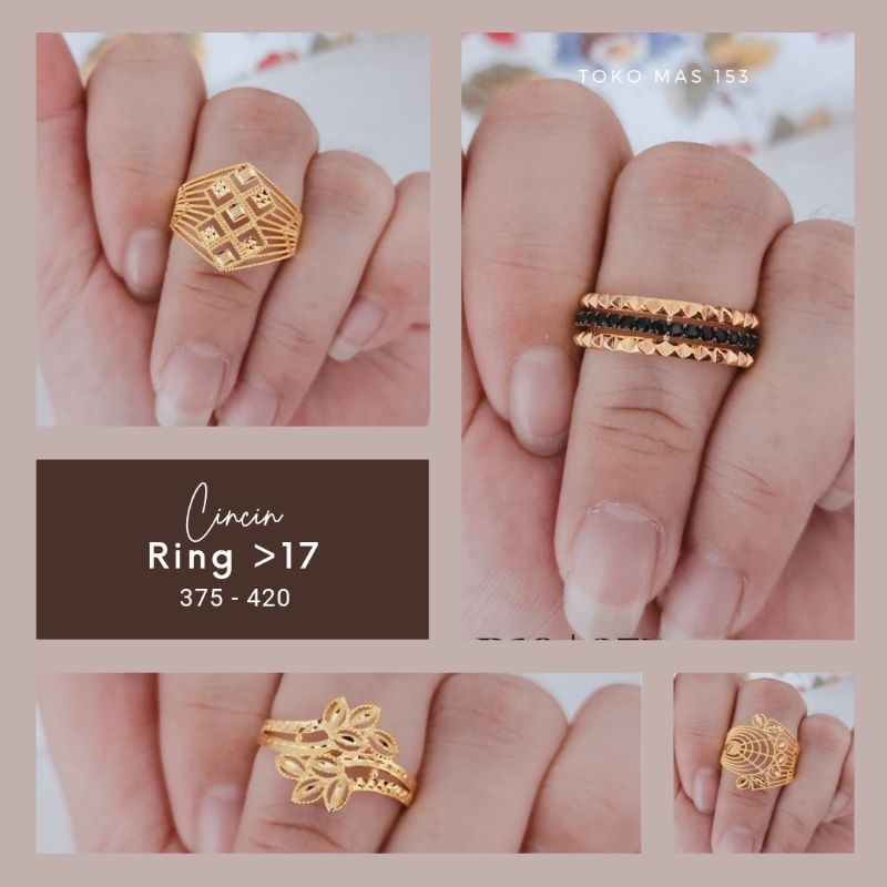 WAJIB TANYA STOK Realpic Cincin Emas Asli Kadar 375-420 | Diatas Ring 17 | Part 2