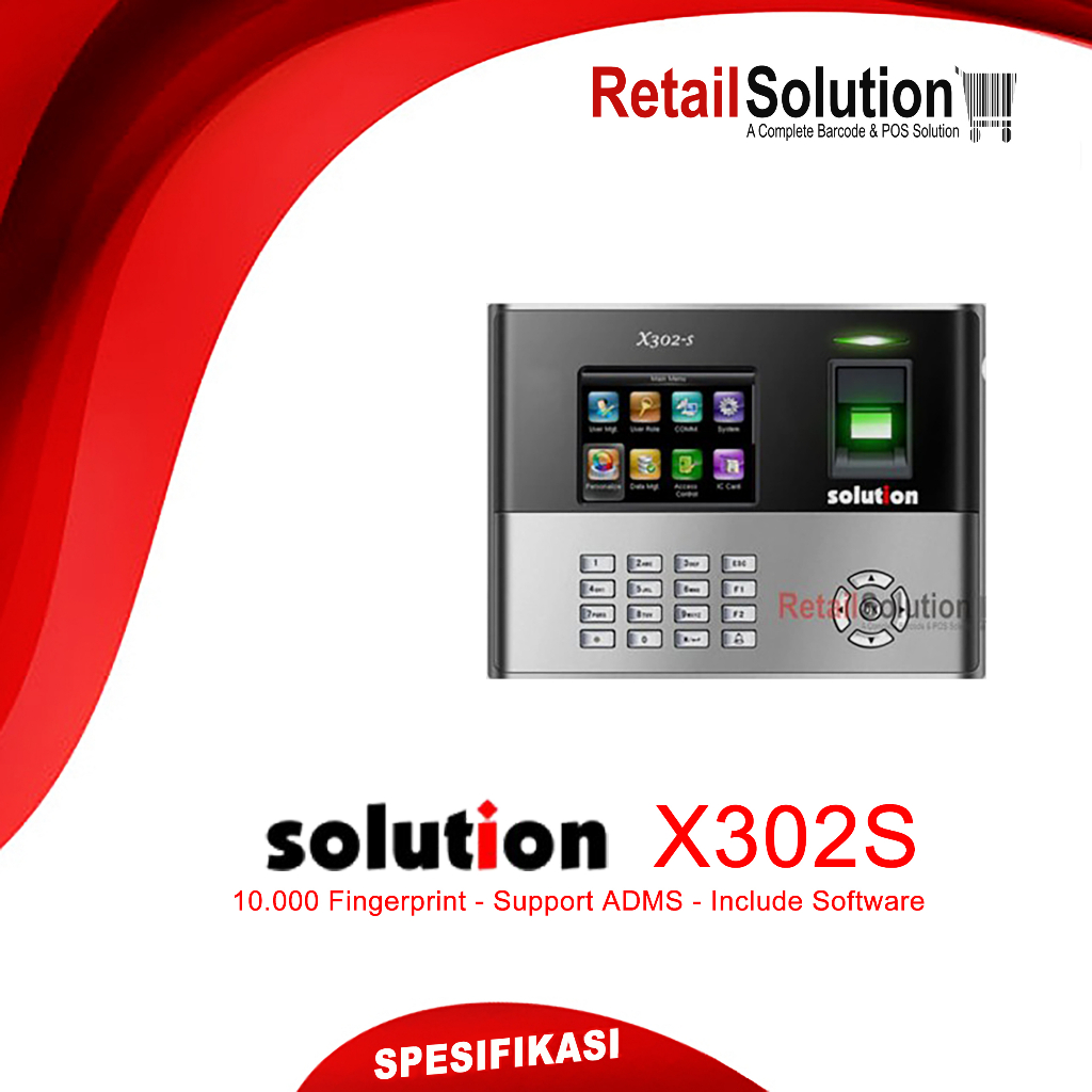 Mesin Absensi Sidik Jari - Solution X302S Fingerprint ADMS Web Server