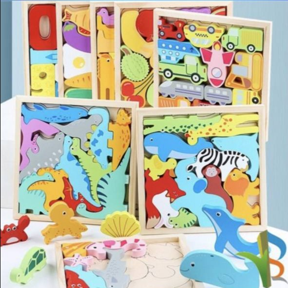 Mainan Puzzle 3D Wooden Toys Puzzle Kayu Mainan Edukasi Anak