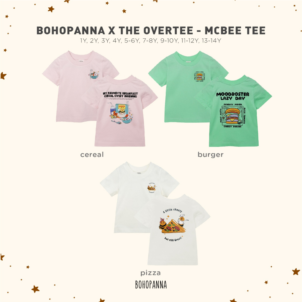 Bohopanna 1-14 Tahun x OT Mcbee Tee Tshirt Anak Unisex Bohopanna x The Overtee CBKS