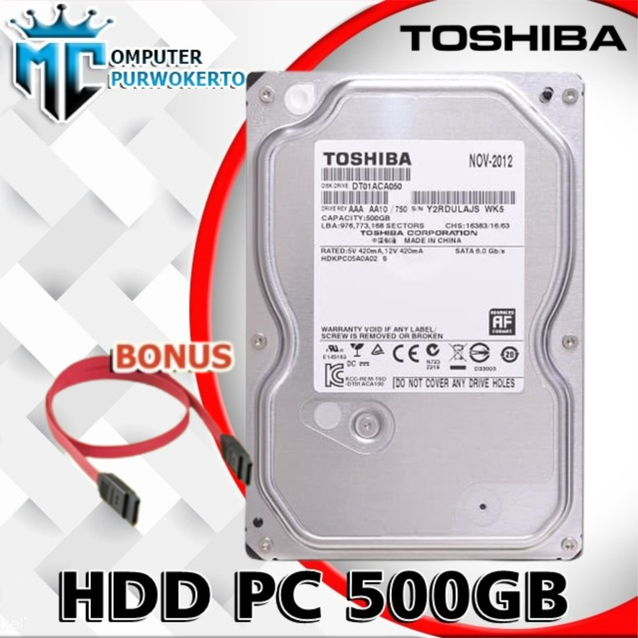 hdd hardisk PC 500gb sata komputer