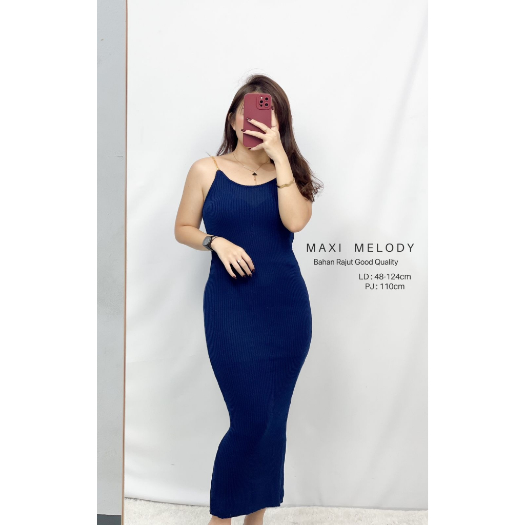 Toply shop Dres rajut rantai  / Dres rajut bodycon  / Knit korea style / Rajut melody