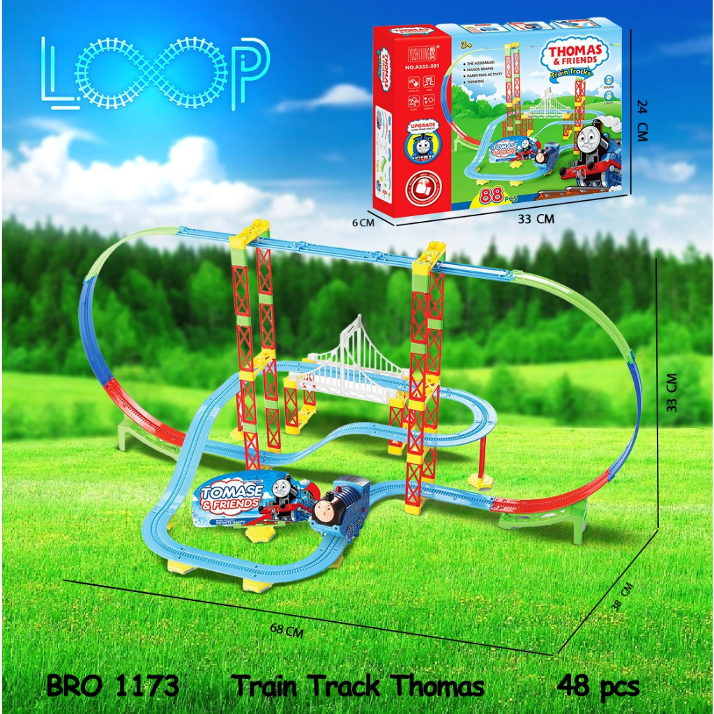 PROMO BRO1173 BRO1174 BRO1173 Mainan Anak Kereta Thomas Train Tangga Slide Seluncur Perosotan Jalur Track
