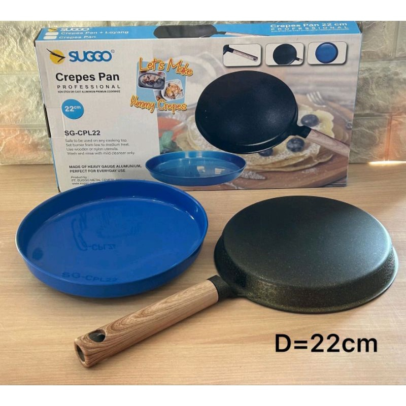 SUGGO Dadaran Crepes / Cetakan Crepes Profesional 22 cm