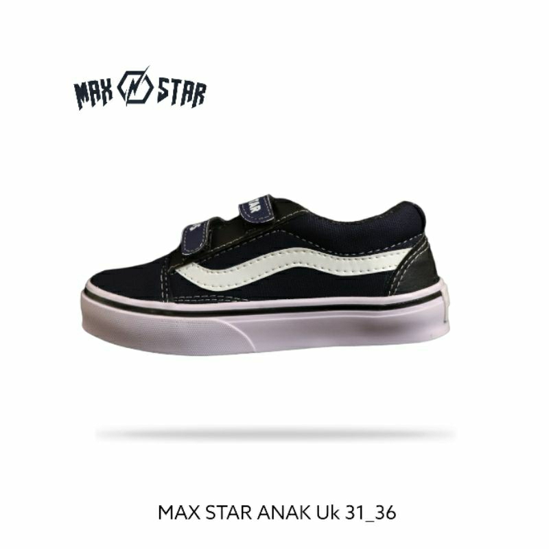 Max star sepatu sneakers casual anak laki laki size 31-36 trendy