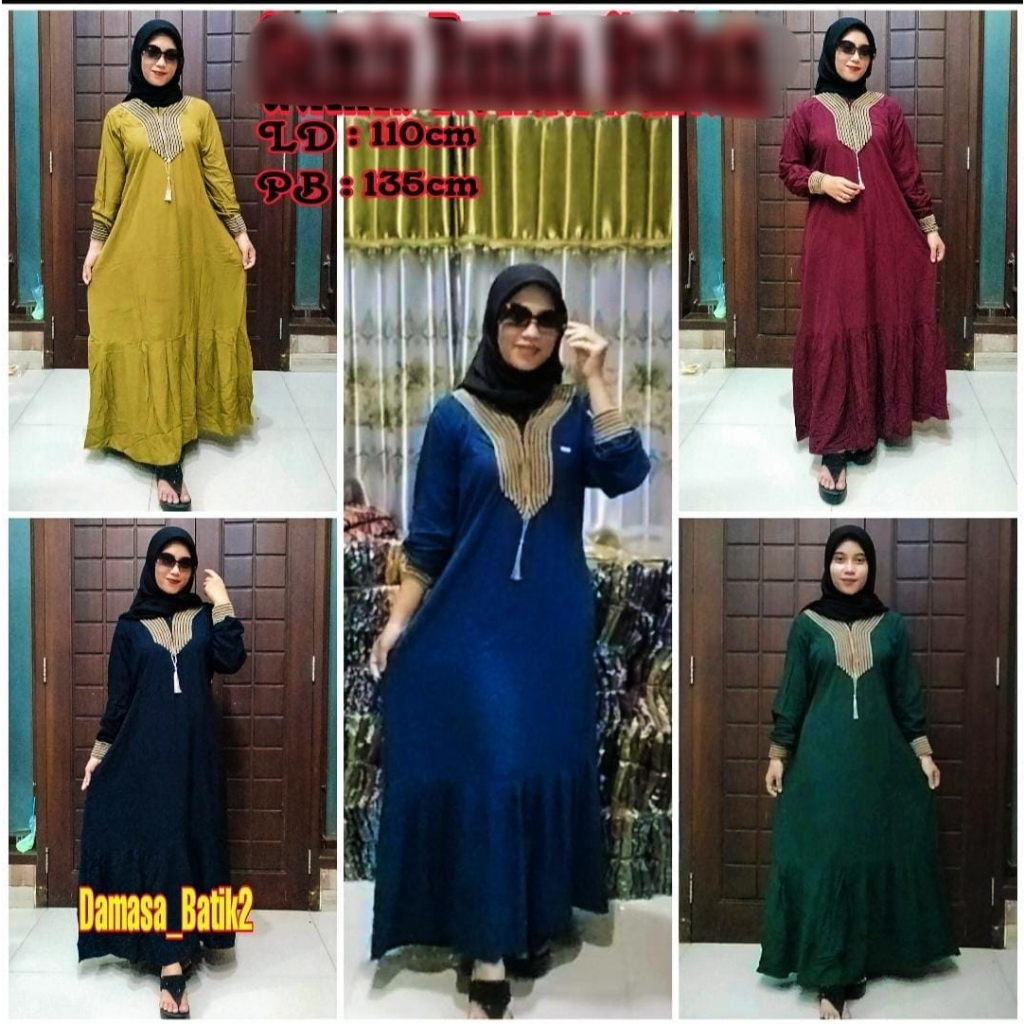 GAMIS RENDA SULTAN POLOS///LONGDRES TERBARU RAYON SANTUNG