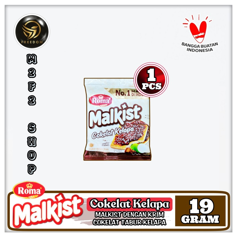 

Roma Biskuit Malkist Krim Cokelat Kelapa Sachet - 19 gr (Kemasan Satuan)