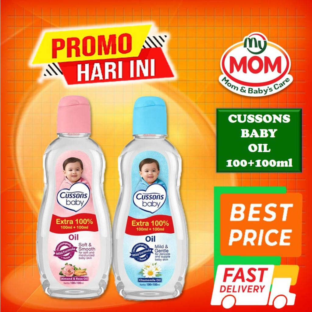 [BPOM] Cussons Baby Oil 100ml+100ml &amp; 50ml + 50ml / Cusson Baby Oil 200 ml &amp; 100 ml / Minyak Bayi 100 ml + 100 ml &amp; 50 ml + 50 mlMY MOM