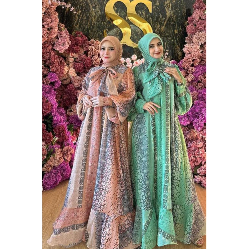 DRESS ORGANZA SUTRA PITA PREMIUM TERBARU BY SHELLA SAUKIA ORIGINAL