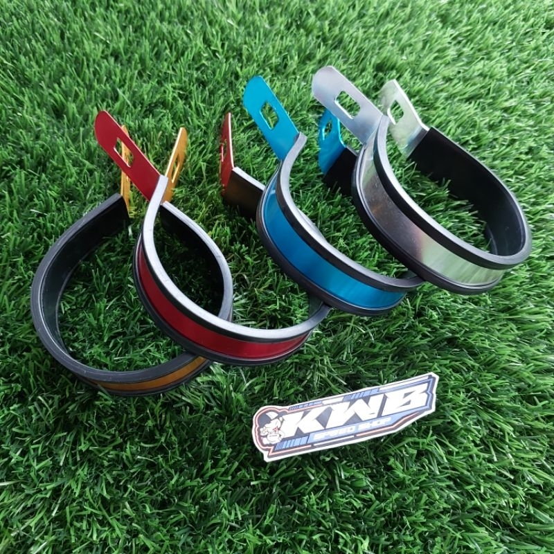 Klem Knalpot motor 2 tak cnc 3 inch 8cm kleman breket Knalpot Cnc Universal Semua Motor ukuran 3 inch 8cm knalpot motor 2 tak full almunium warna lengkap