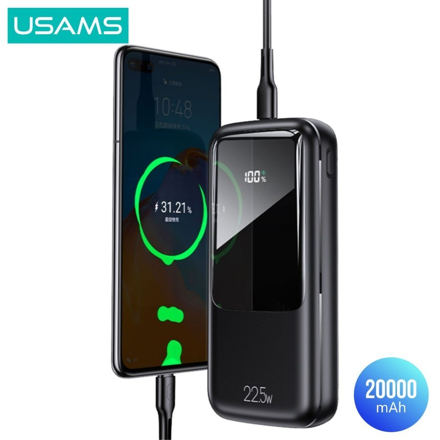 Power Bank 20000mAh USAMS CD177 22.5W Dual QC 3.0 + PD Fast Charging