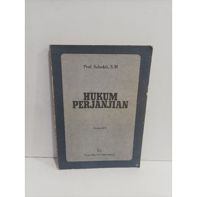Buku Original Hukum Perjanjian By Subekti Cetakan Ke 6 Tahun 1979