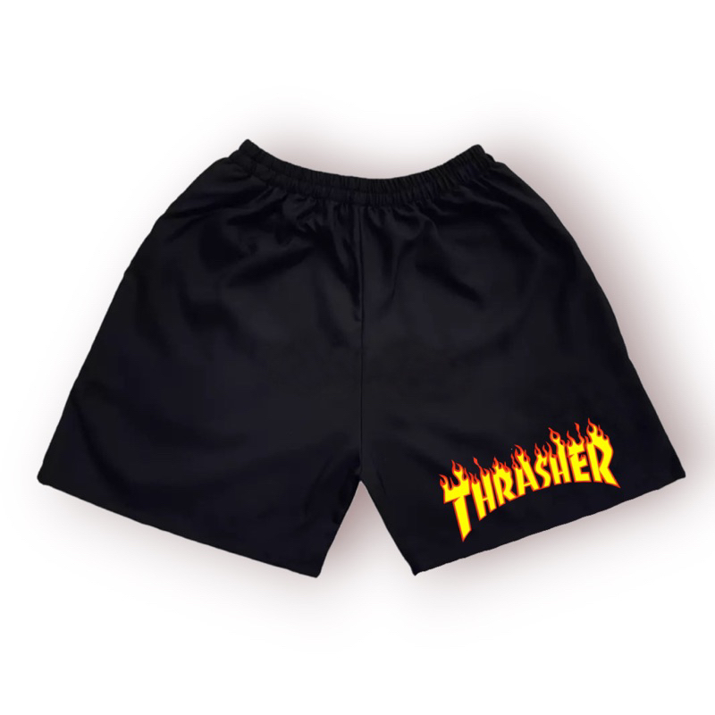 JEFFORD Boxer Pria Sablon DTF 02 | Boxer Pria Wanita | Boxer Pantai | Celana Boxer | Celana Dalam-Thrasher Fire