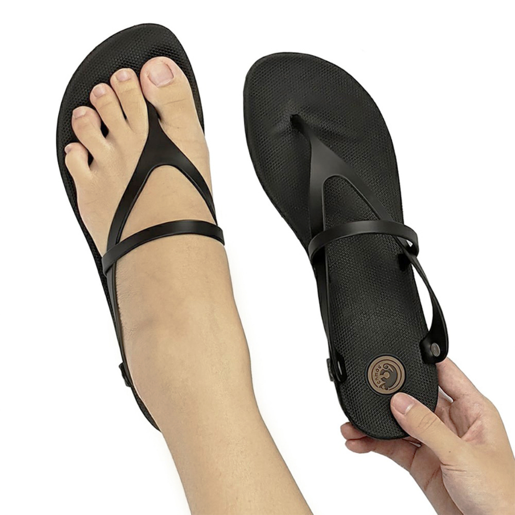 Camou Sendal Sandal Jepit Tali Wanita Bahan Full Karet Original Sabina - Hitam