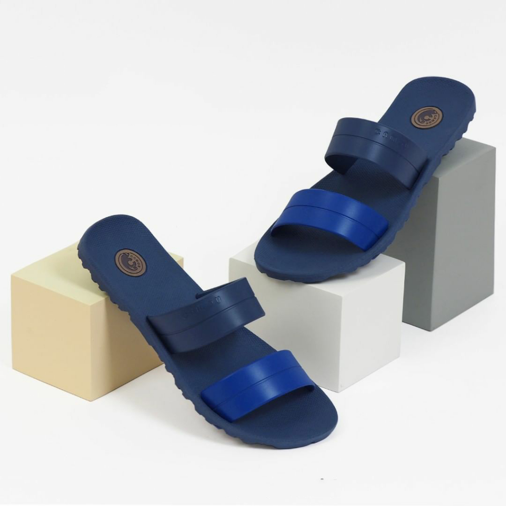 Sandal Slide Slip On Pria Bahan Full Karet Rubber Anti Licin Dan Tali Tidak Mudah Putus - Dakota All Varian Original Sendal Camou