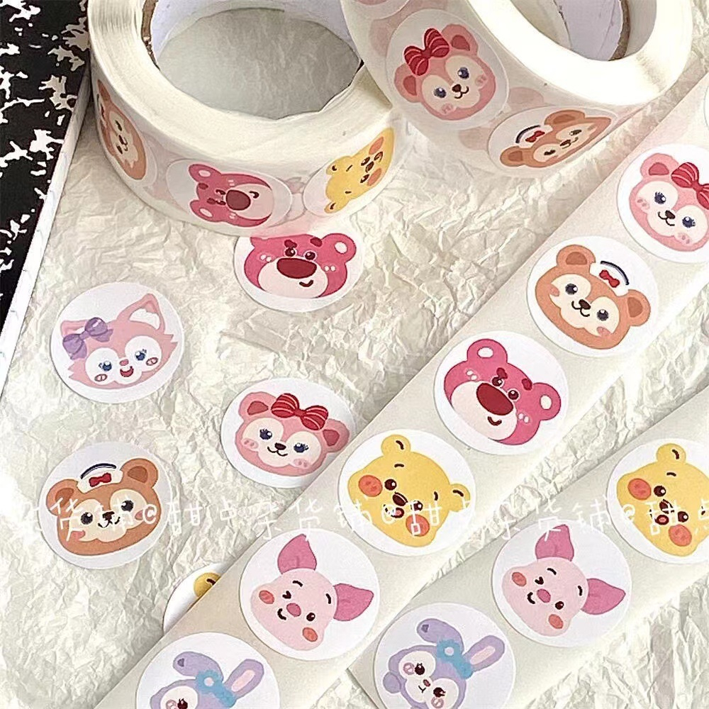 

50pcs Cute SANRIO Characters HEAD Seal Sticker Stiker Terimakasih Online Shop Seal Packaging Packing Kardus Jurnal