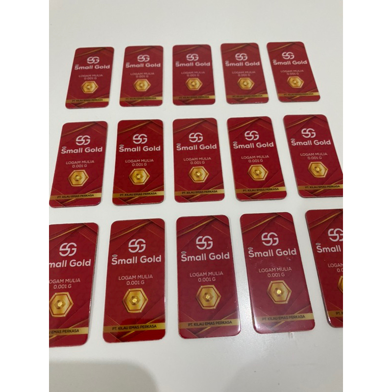 emas 0.001 gram  SMALL GOLD Pvc Mini logam mulia Baby gold, mini gold, Mini gram, fine gold, garuda gold, mili gold, micro gold, diemasin