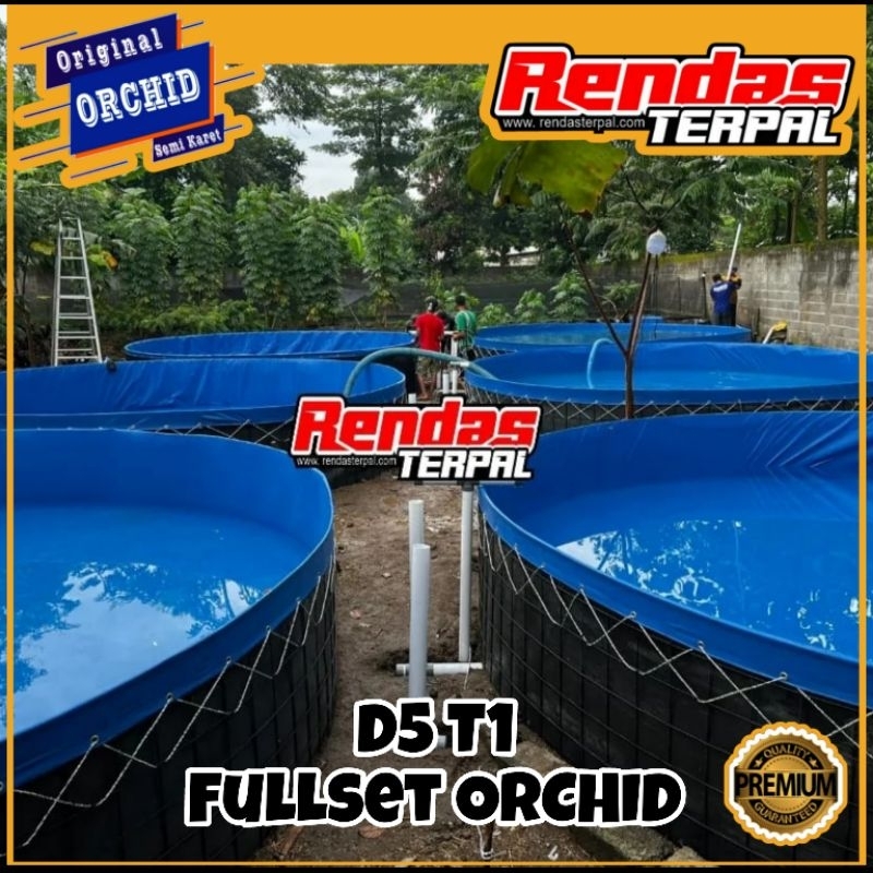 Kolam Terpal Bulat Fullset Orchid Diameter 5 Tinggi 1