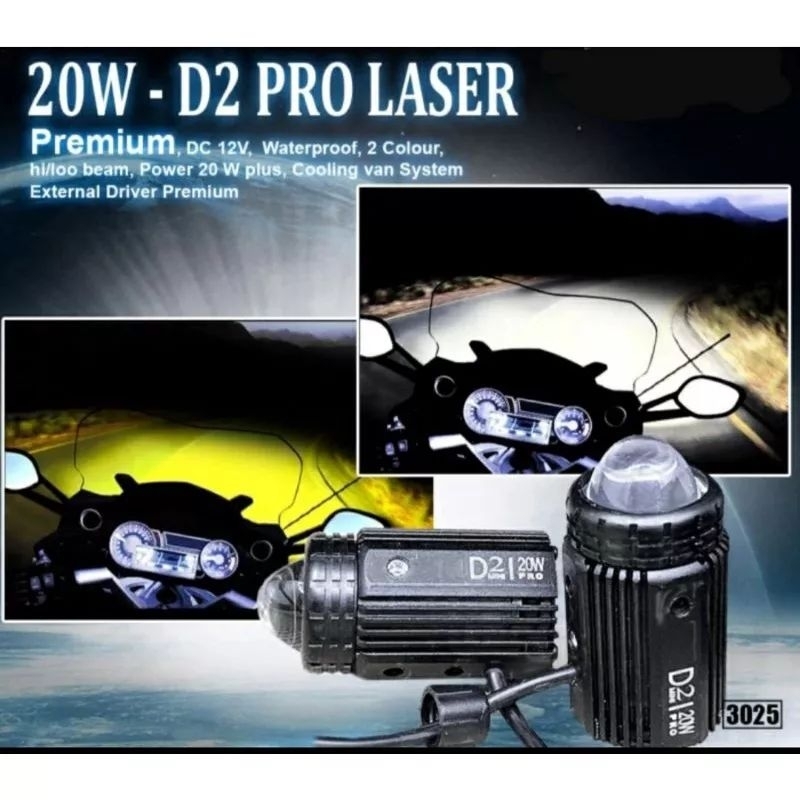 Lampu Tembak Laser Original D2 AES Pro 15W 20W Laser Output Superbright