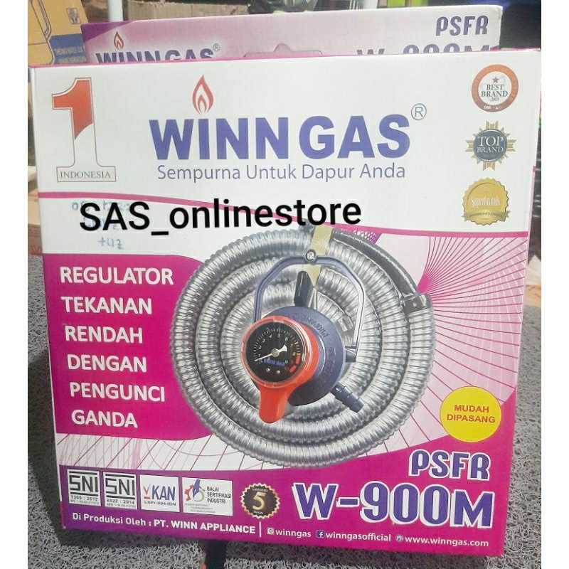 Regulator+Selang set WINN GAS W-900M ORIGINAL Foto realpict