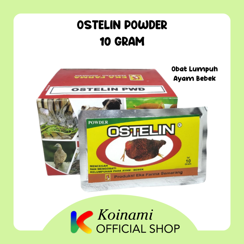 OSTELIN POWDER 10 gram obat lumpuh ayam bebek / Eka Farma