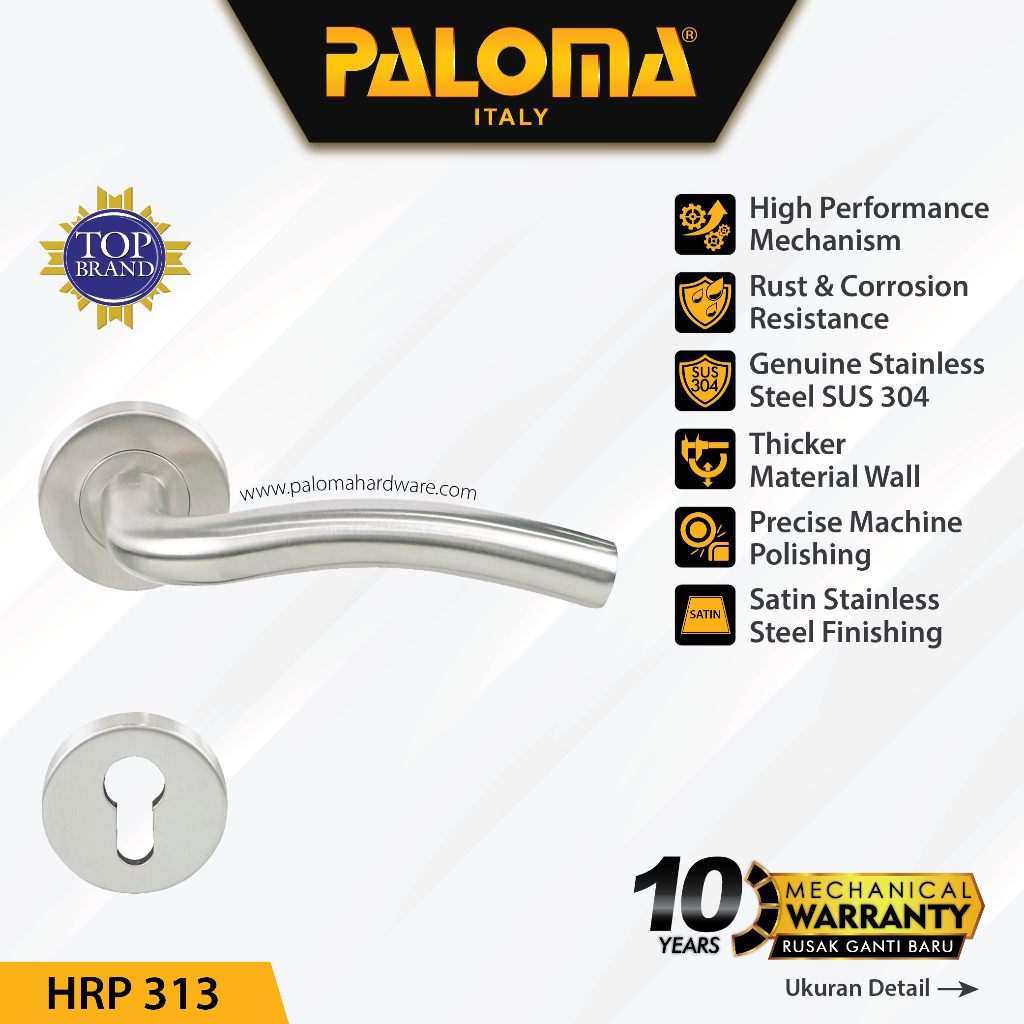 PALOMA HRP 313 Handle Pintu Roses Stainless Steel Lever Gagang Door