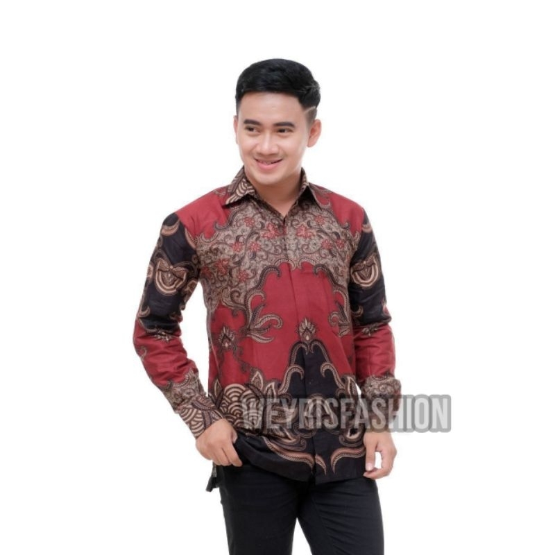 TERBARU Couple Sweet | Kids Batik Couple Baju Kemeja Hem Couple Ayah dan Anak Laki-laki Batik Gajahmada Marun