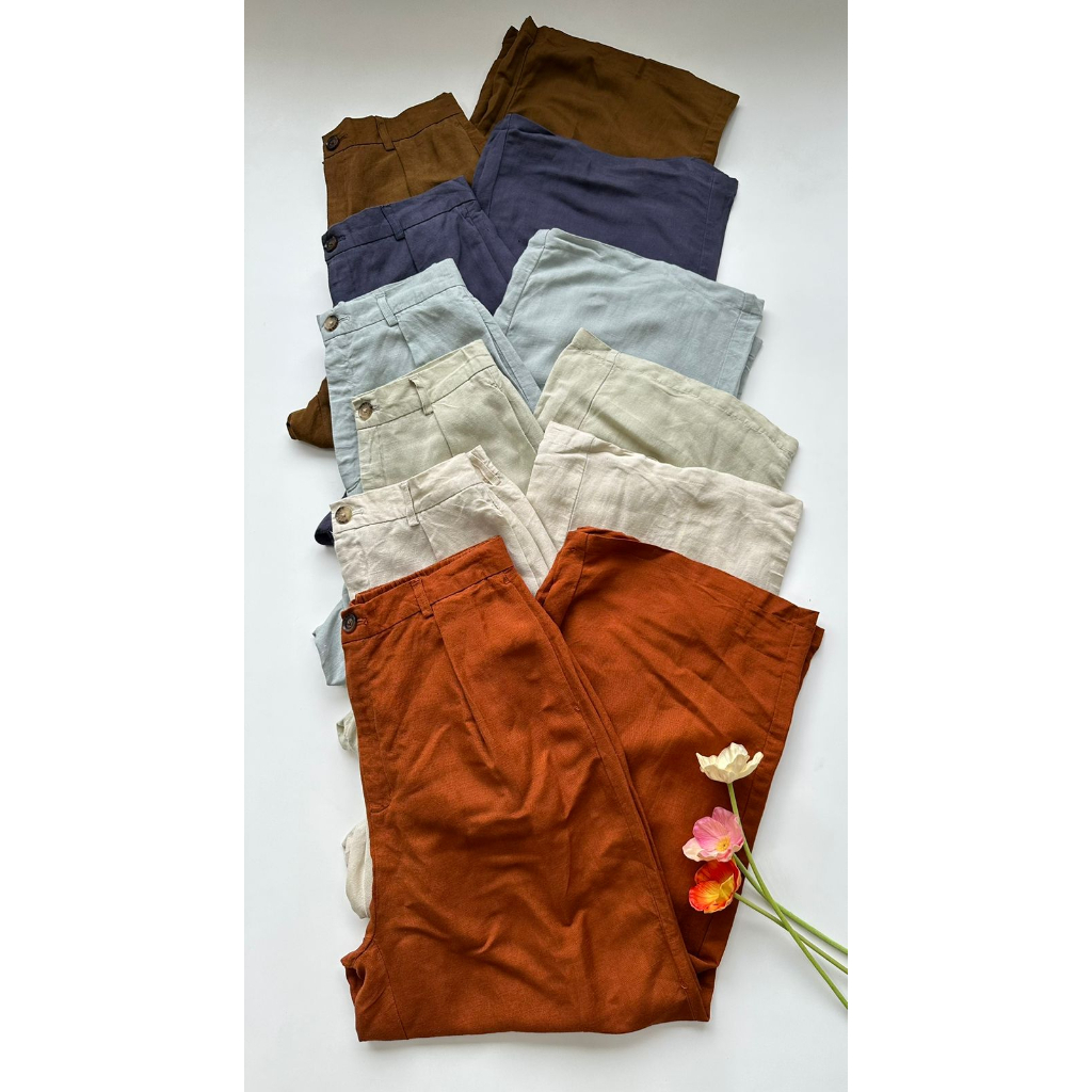 Unq linen wide leg pants