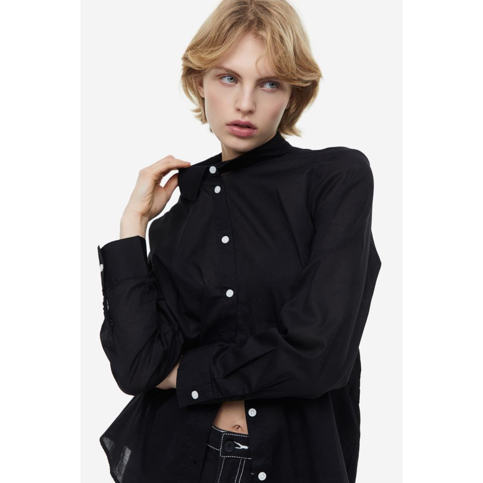 Hm waist cotton poplin  blouse