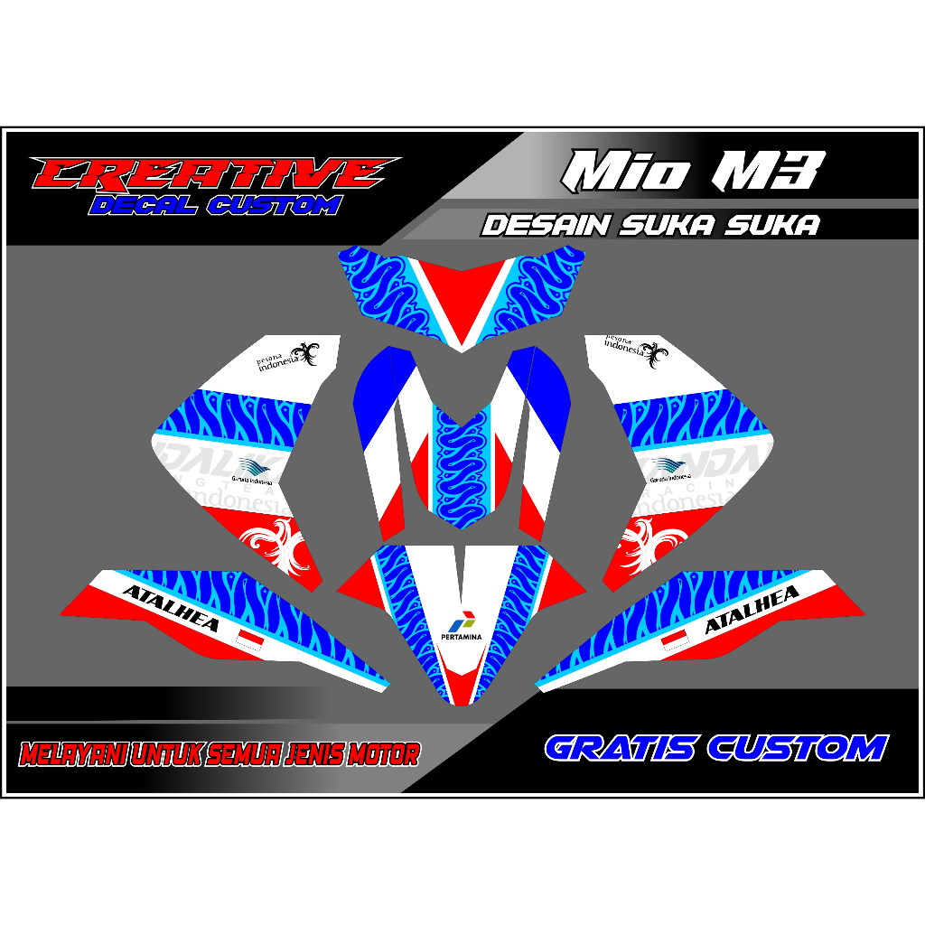 Decal mio m3 mandalika terbaru decal miom3 fullbody bisa request