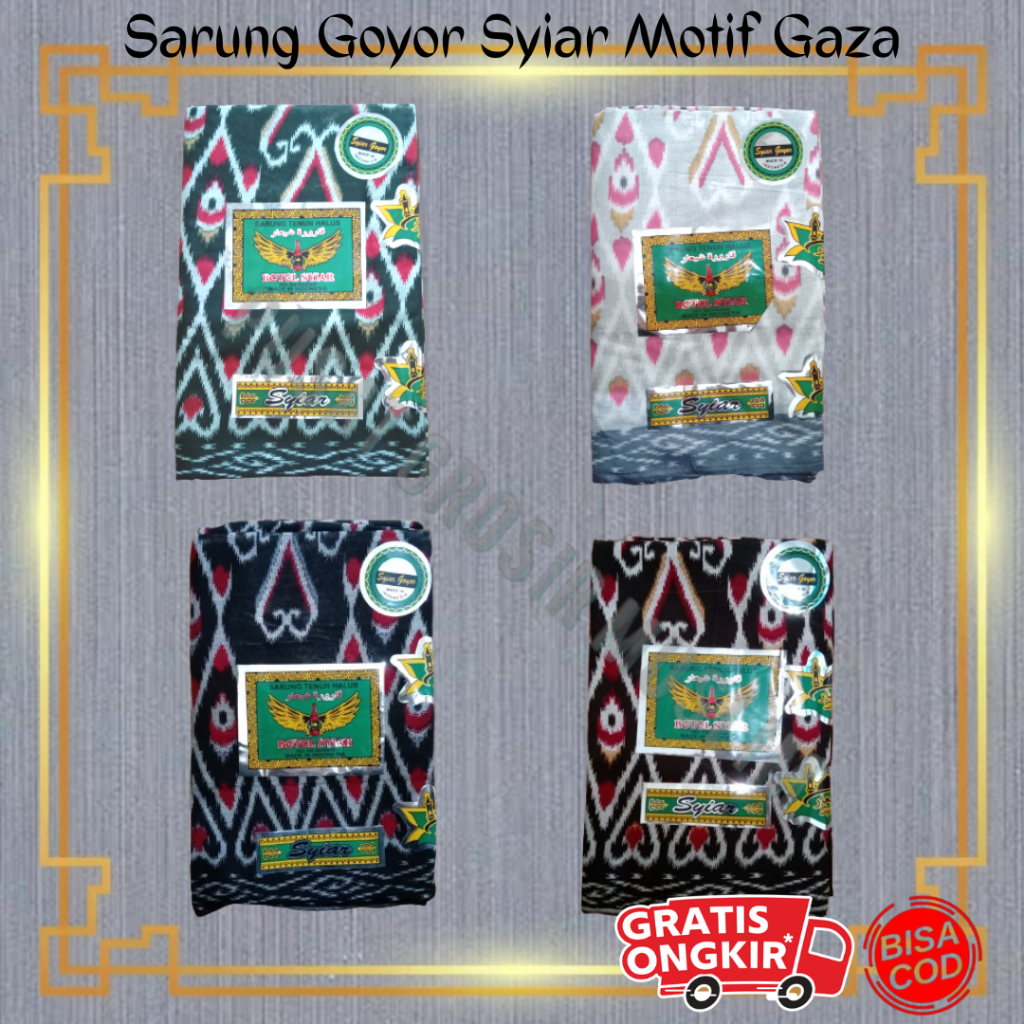 Promo Sarung Goyor Syiar Printing Sarung Goyor Botol Syiar Semi Tenun Motif Gaza Coklat